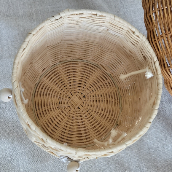 Handwoven Mushroom Shaped Rattan Basket For Play, Storage or Decoration NWT - Picture 5 of 5
